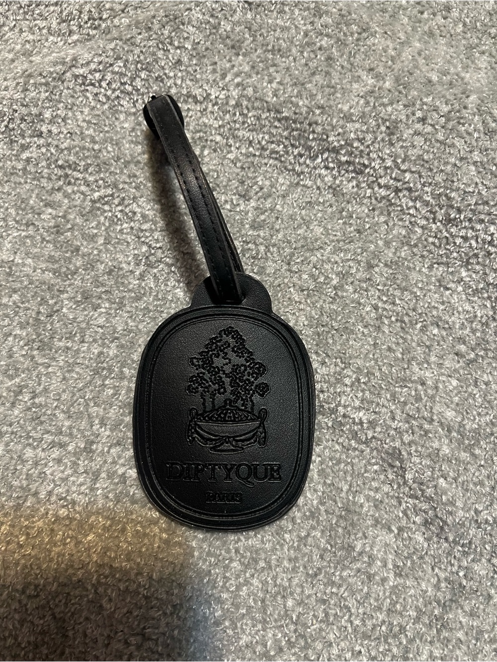 Diptyque Black Leather Luggage Tag